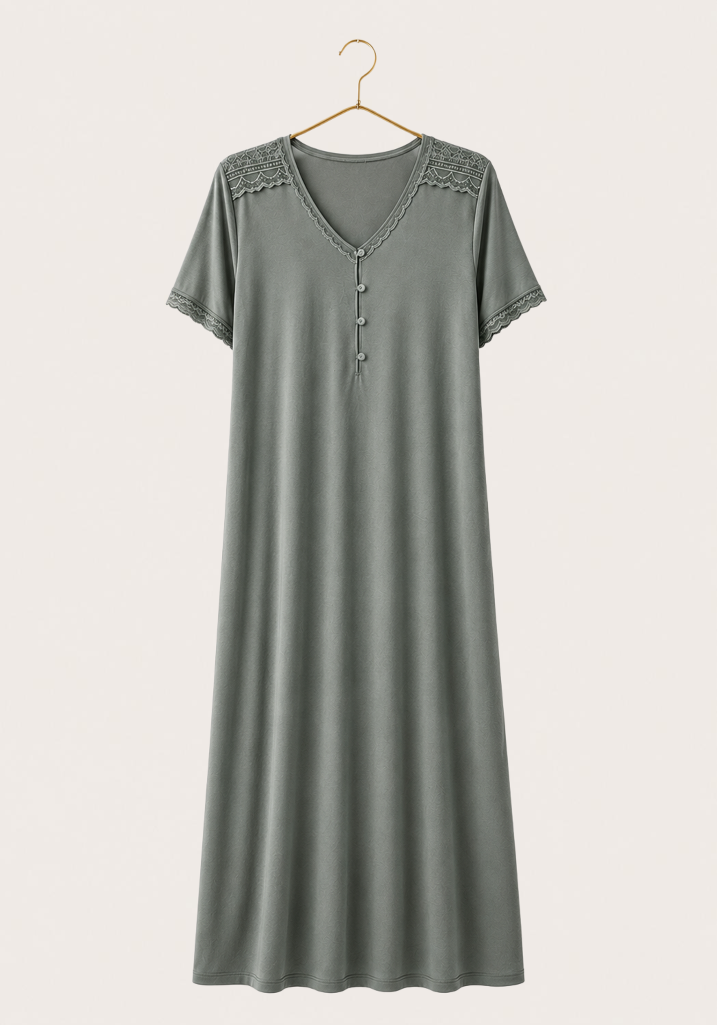 Plus Size Short Sleeve Long Gown