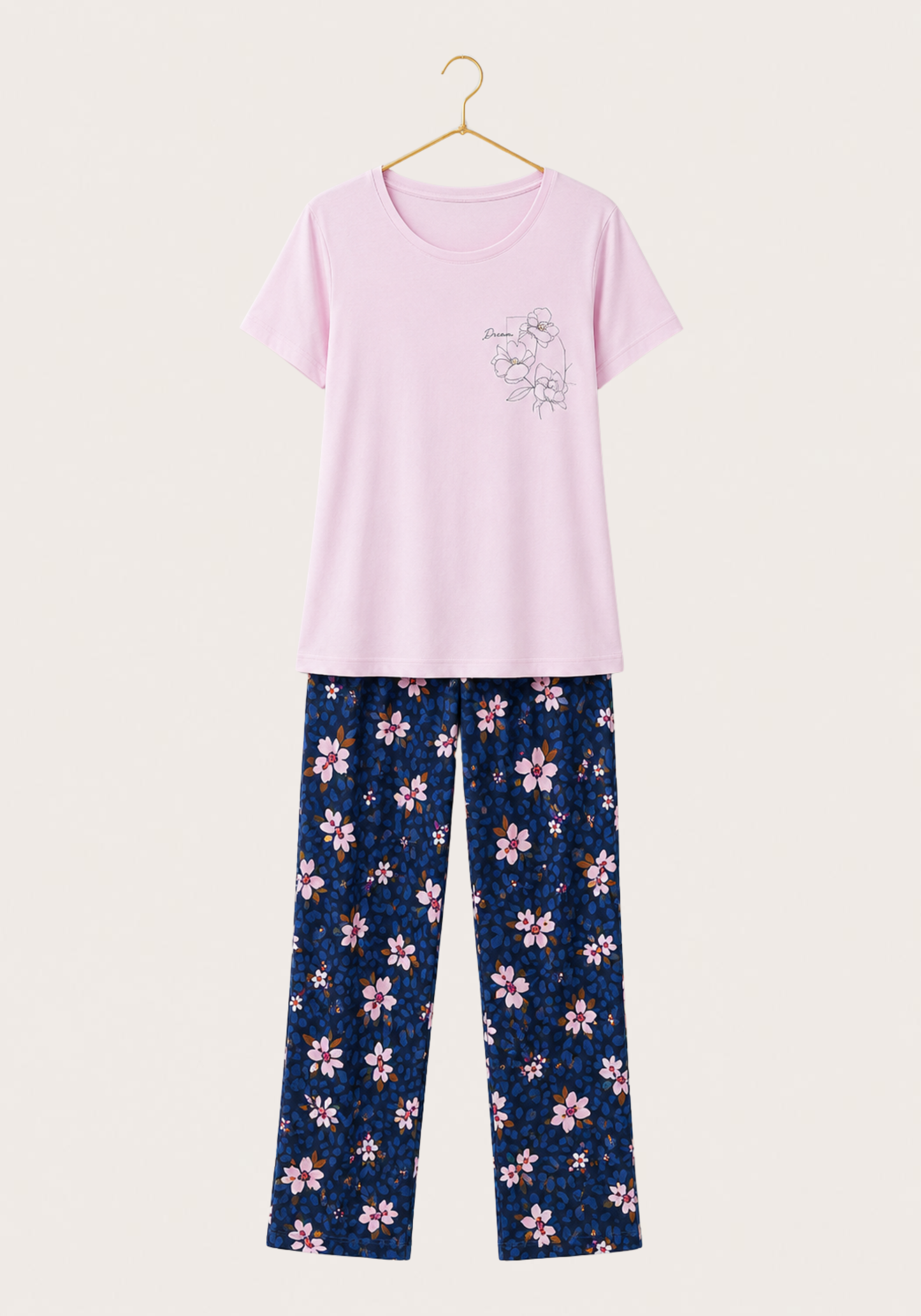 Viscose Lycra Plus Size Short Sleeve Top And Floral Pant Set