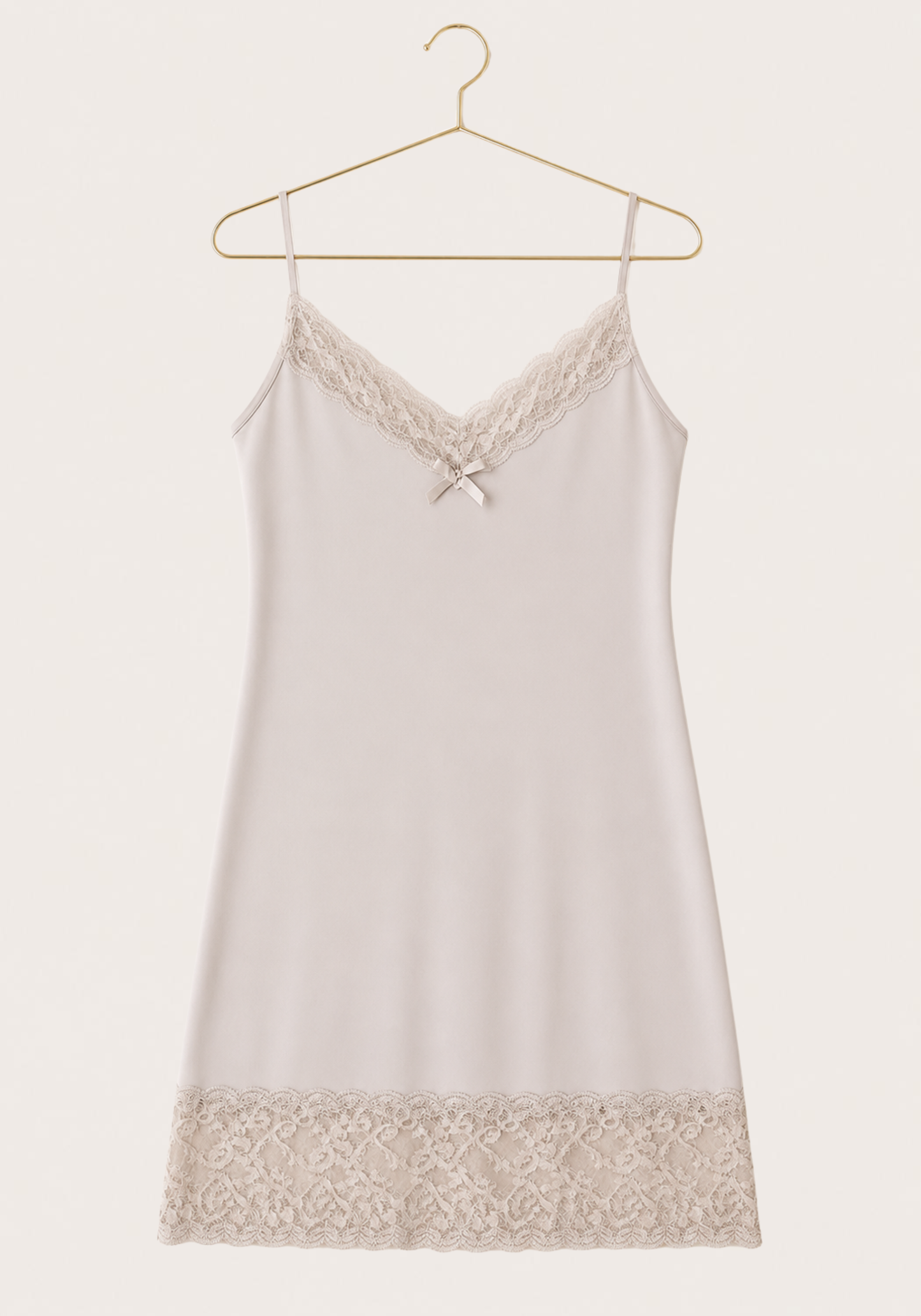 Plus Size Short Nighty: Shoulder Strap short nighty with lace detail