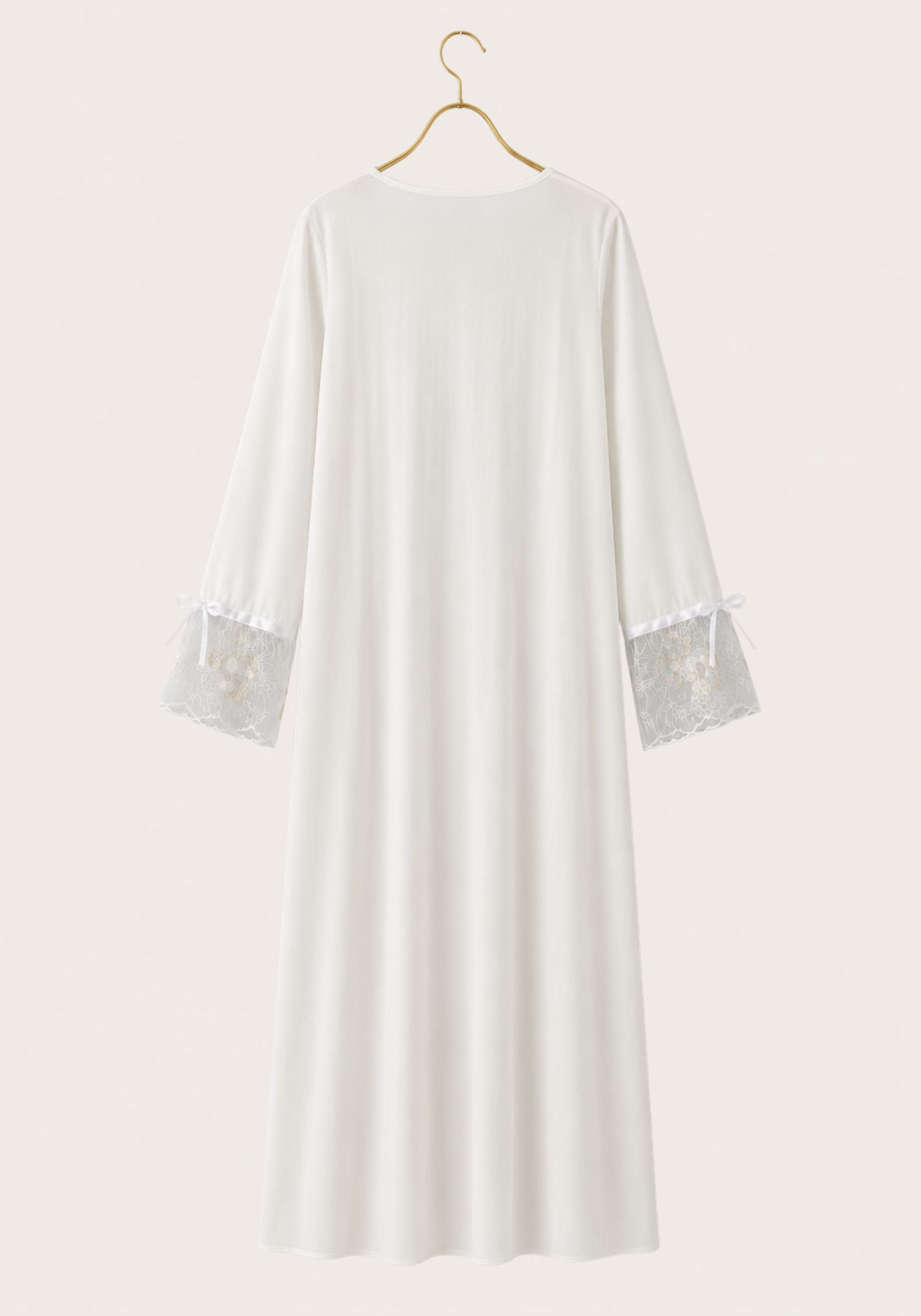 Maternal Long Nighty: Long Sleeve Long Nighty With Organza On Top Of It