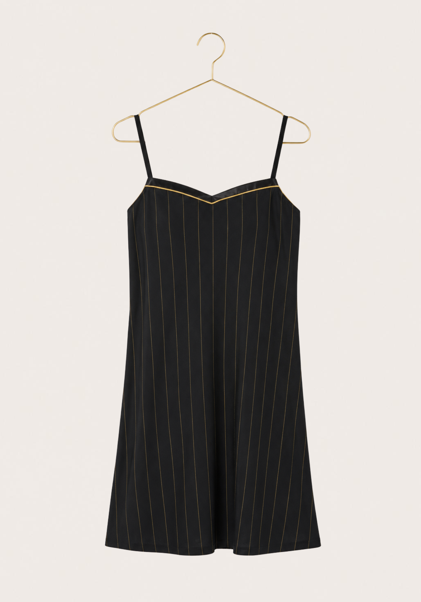 Viscose Lycra Striped Shoulder Strap Nighty