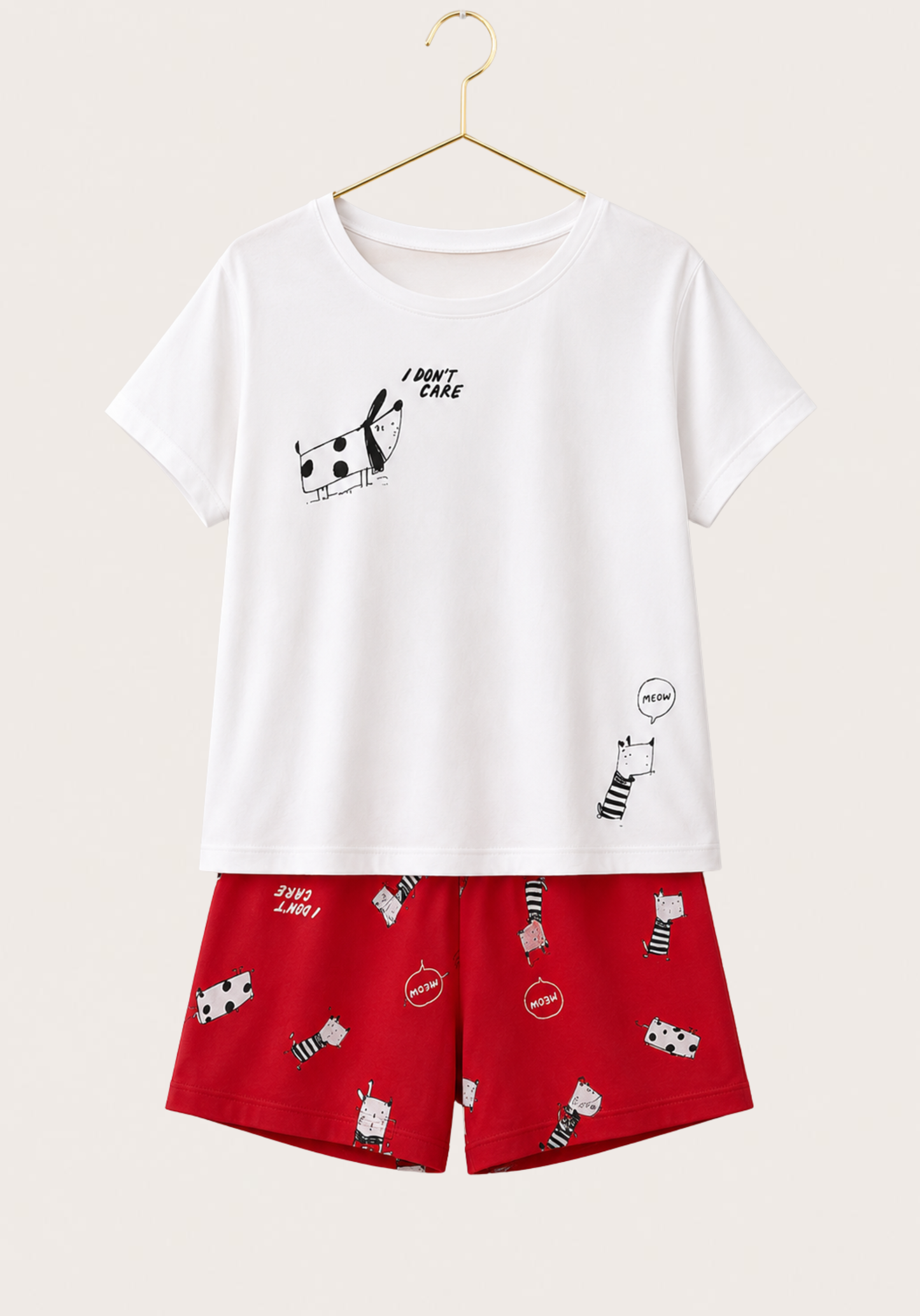 Cotton Short Sleeve Top And Short Set