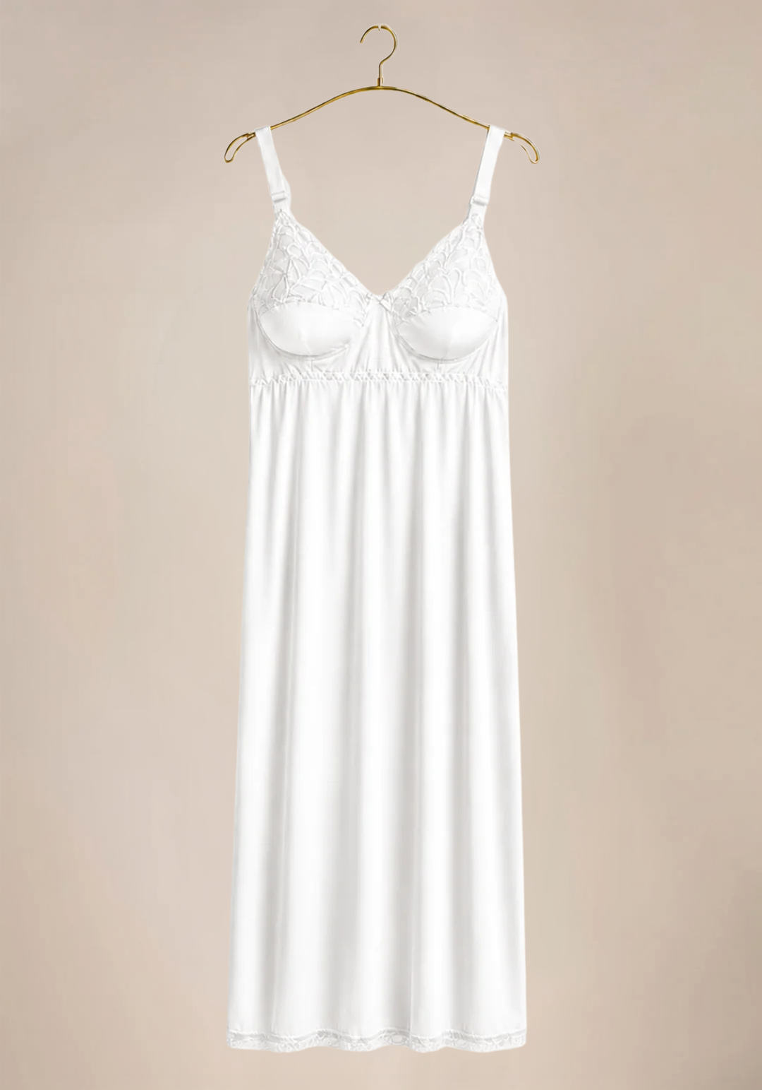 Short Slip: Wide Shoulder Strap Full Lace Unpadded Cup Short Under Slip