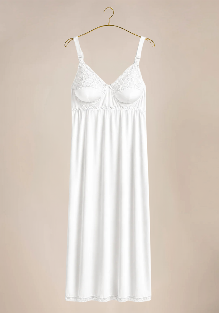 Short Slip: Wide Shoulder Strap Full Lace Unpadded Cup Short Under Slip