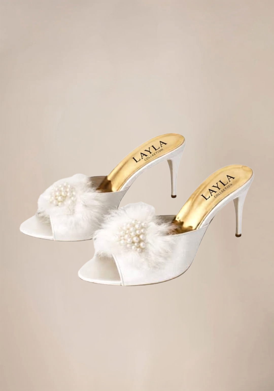 12Cm Heel With Applique And Furr Slippers