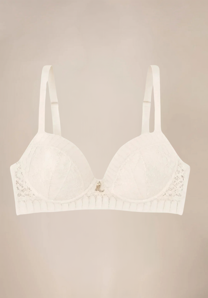 Hollow Breast Geometric Lace Bra