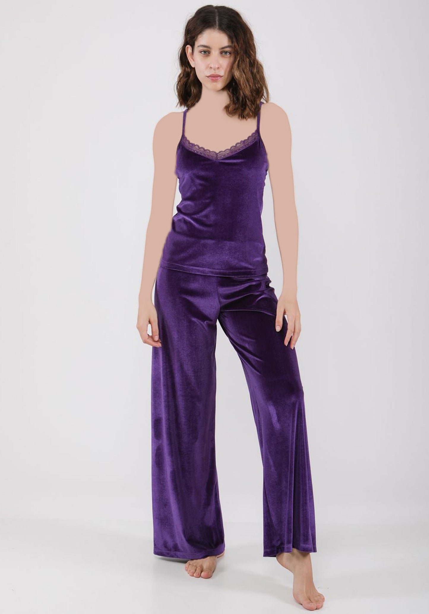 طقم دانتيل مخملي من S&amp;L مكون من 3 قطع