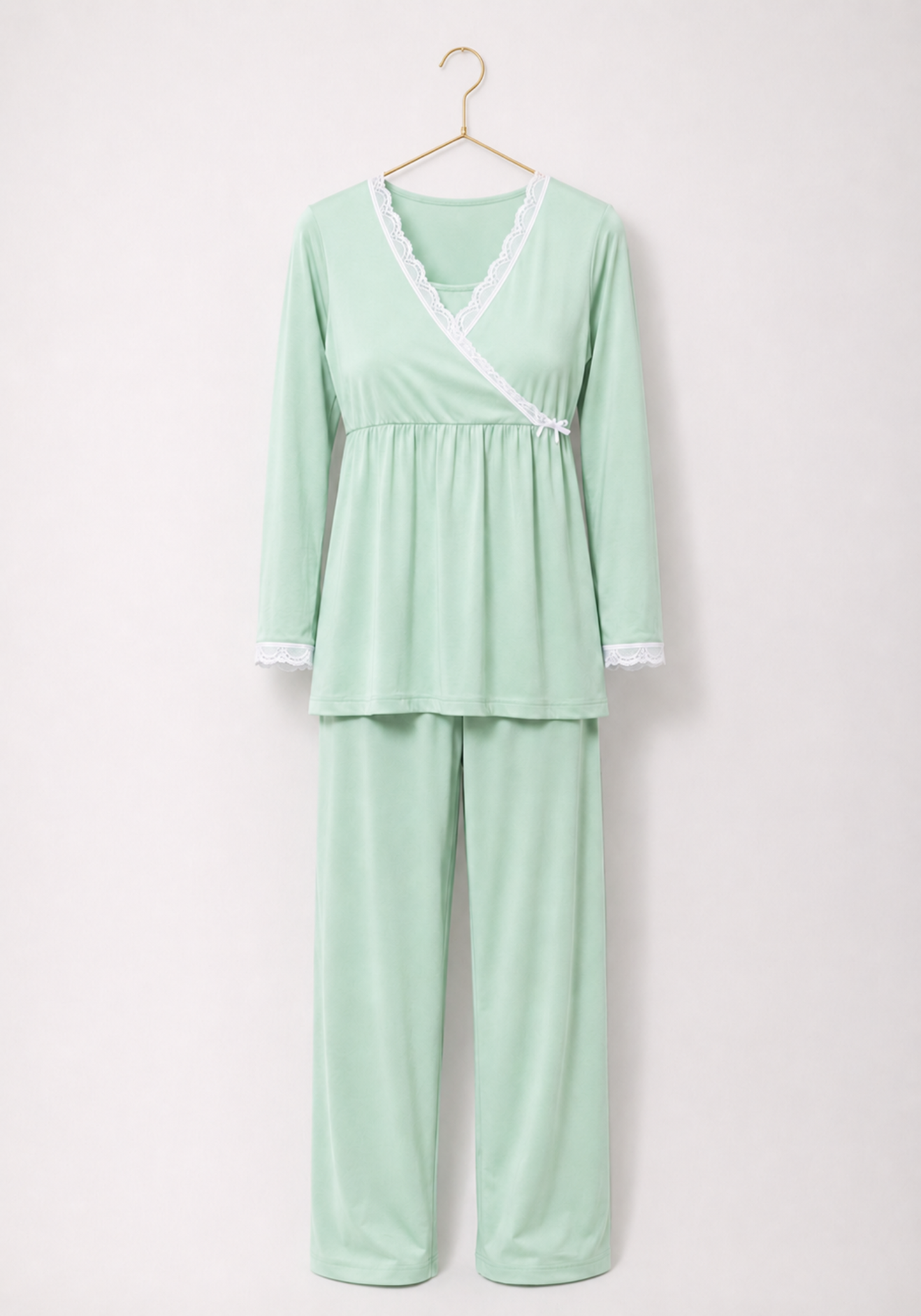 Maternal Long Sleeve Top And Plain Pant Pajamas