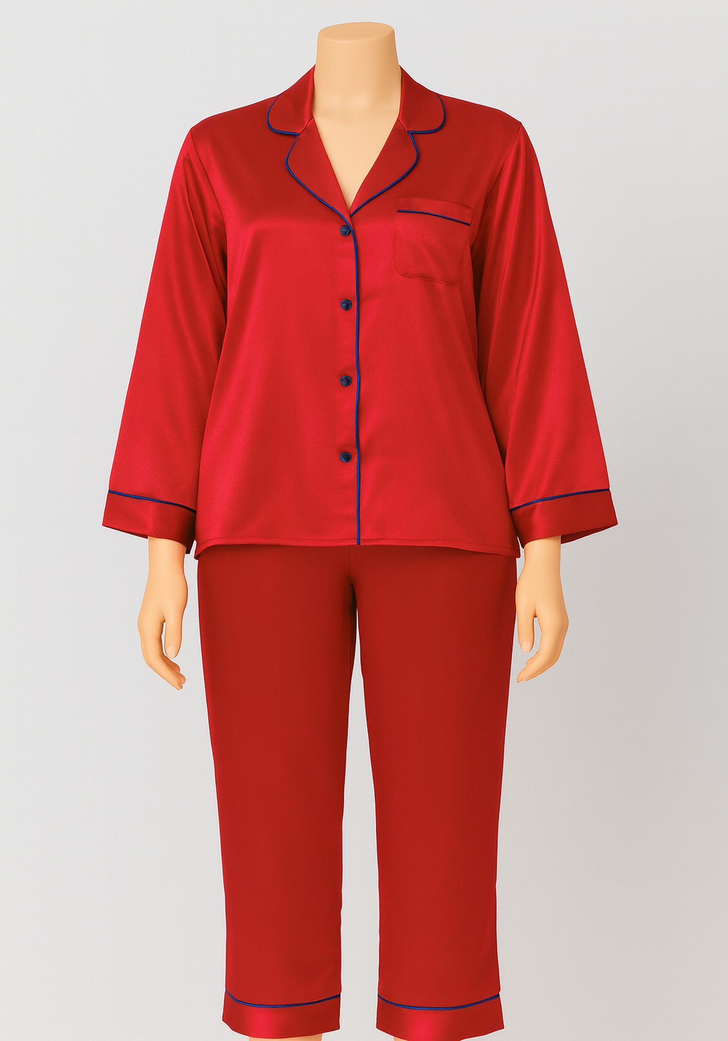 بيجامة بأكمام طويلة وأزرار وياقة S&amp;L