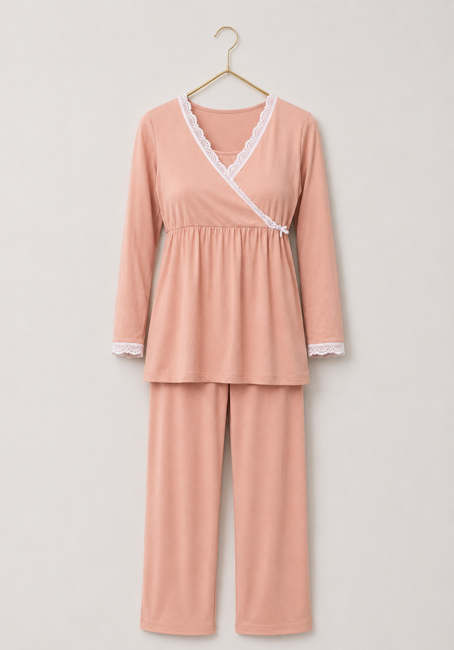 Maternal Long Sleeve Top And Plain Pant Pajamas