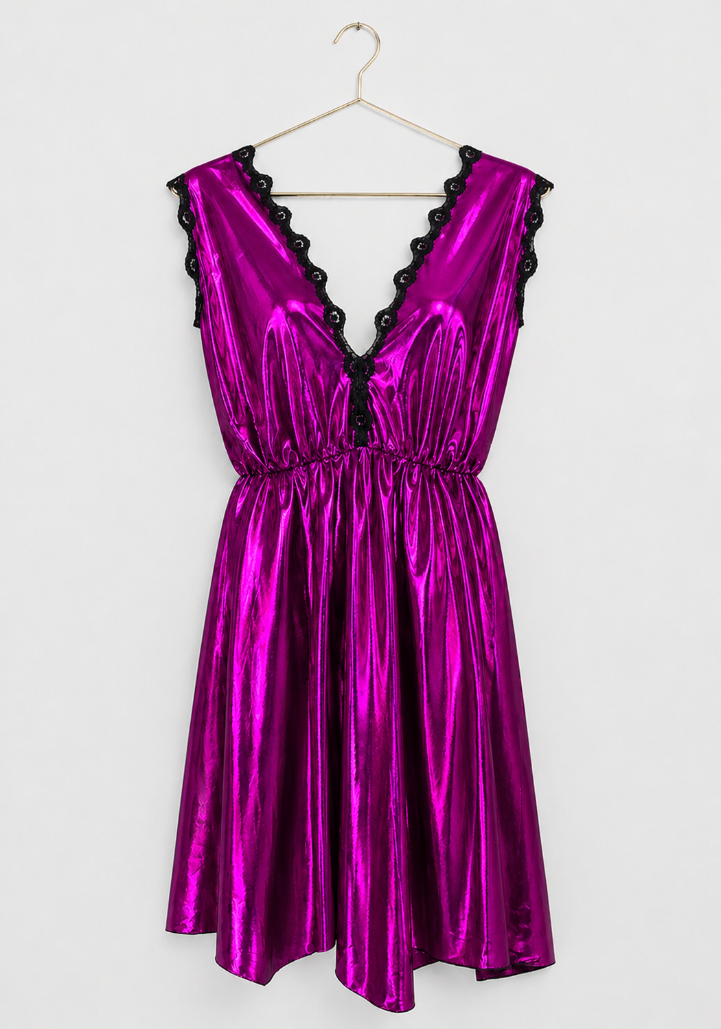 Short Nighty: Disko Sleeveless V Front And Back Opening Short Nighty