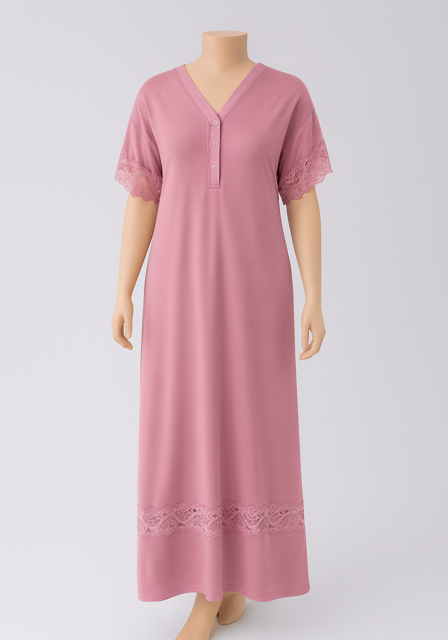 قميص نوم طويل بأكمام قصيرة للأمهات