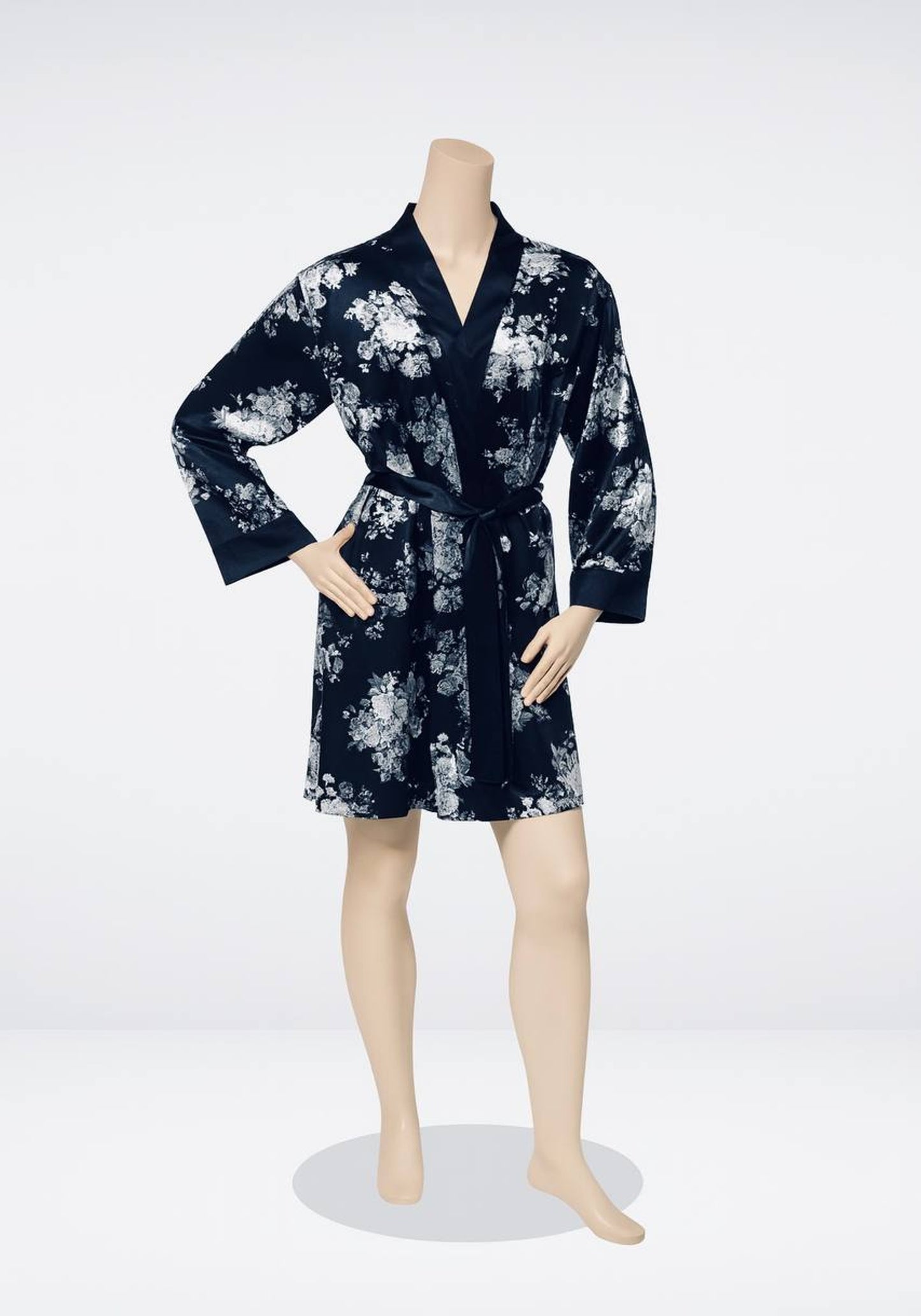 Satin Short Printed Robe