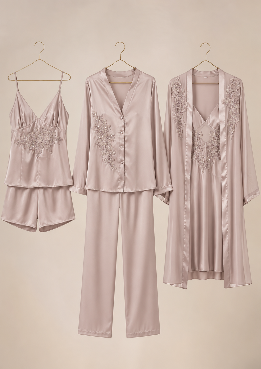 Set Of 6: Cami, Short, Top, Pant, Short Nighty, Short Sheer Robe