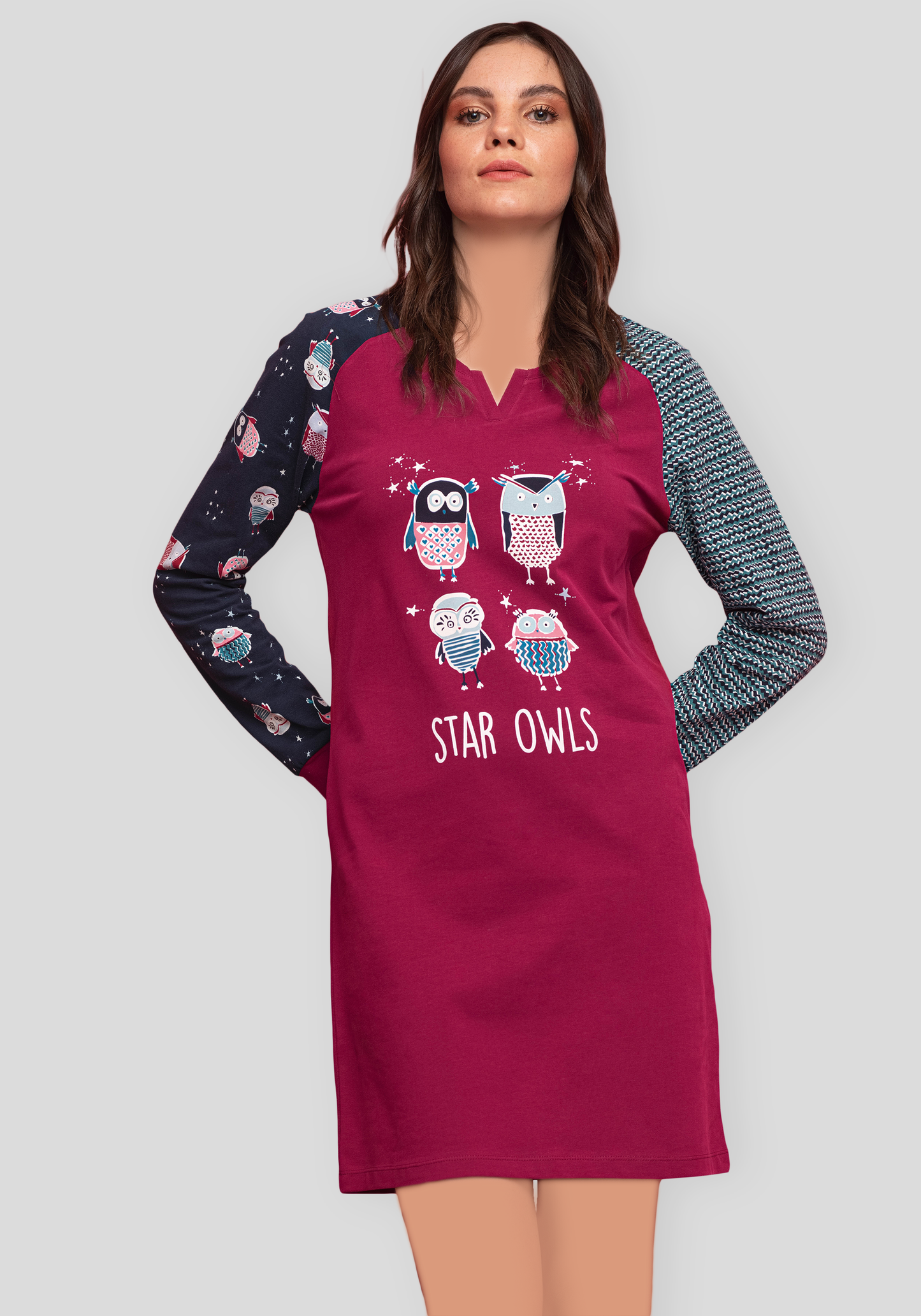 قميص نوم بأكمام طويلة من S&amp;L