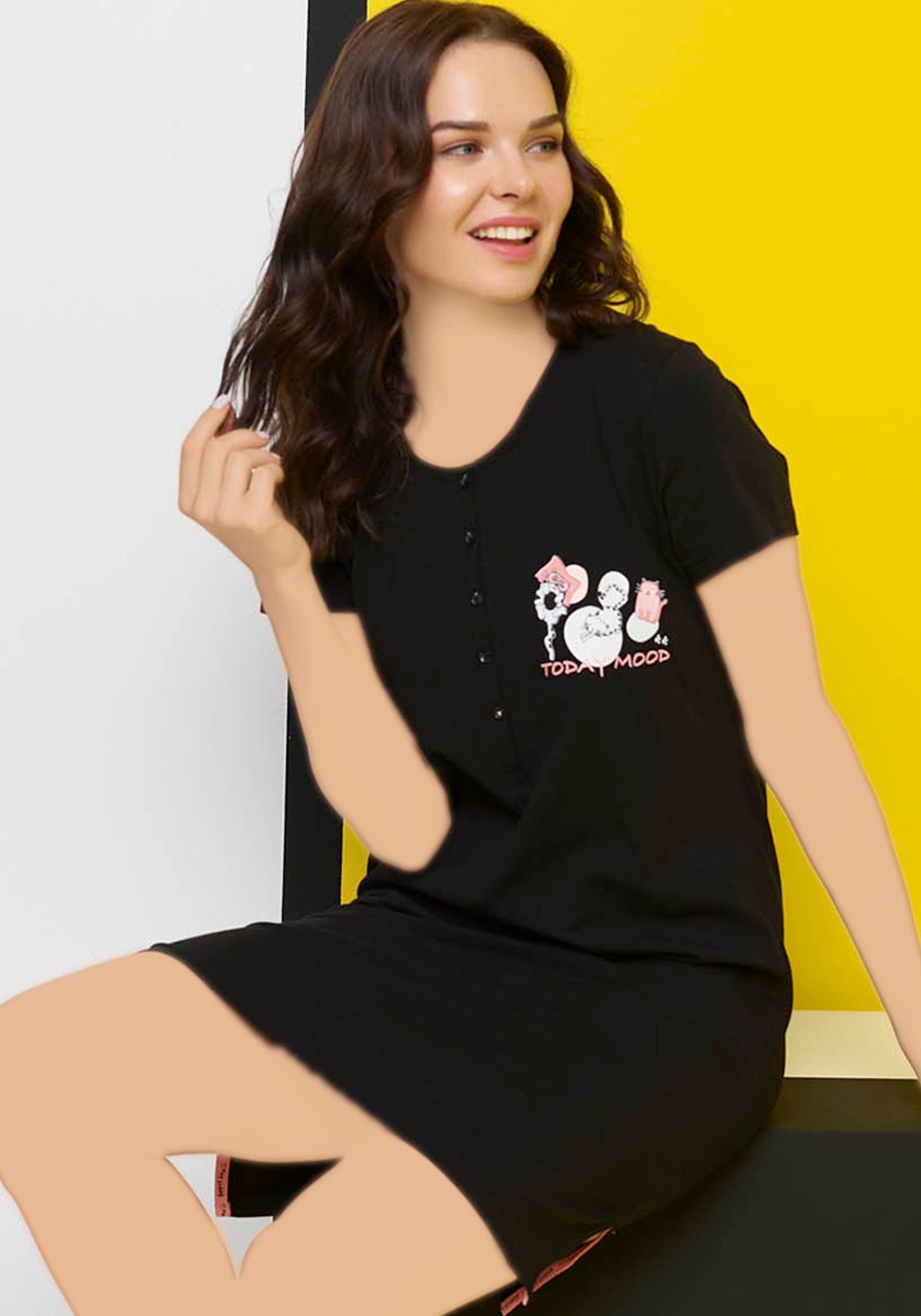 قميص نوم بأكمام قصيرة من S&amp;L