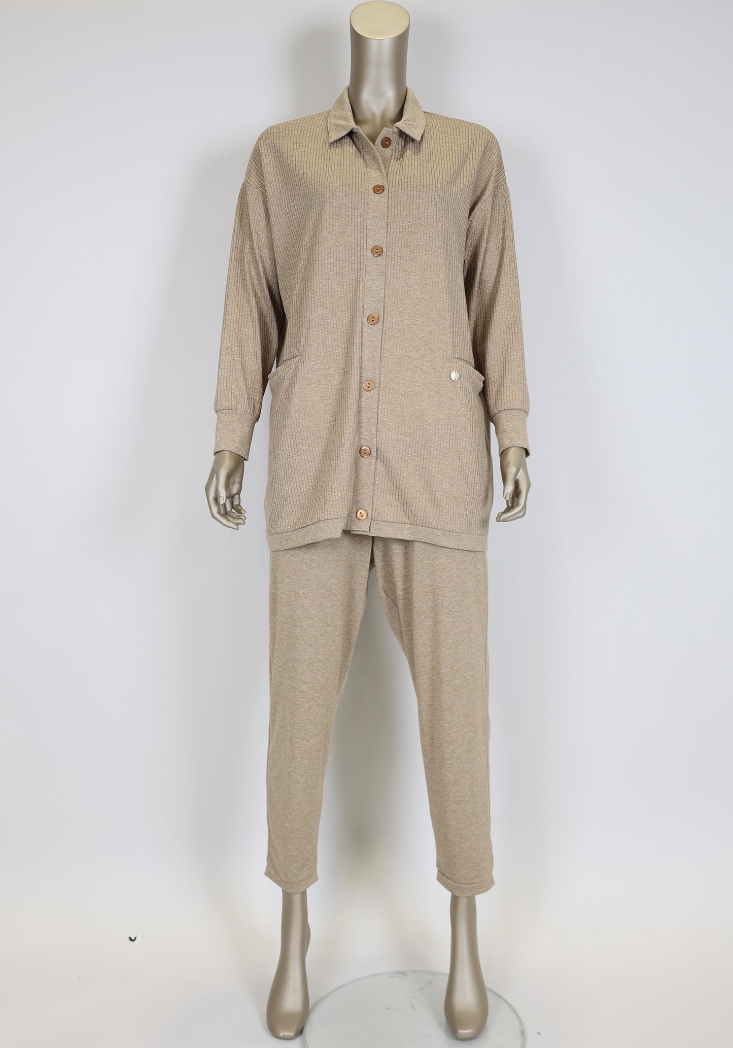 S&L Collar Button Long Sleeve Pajama