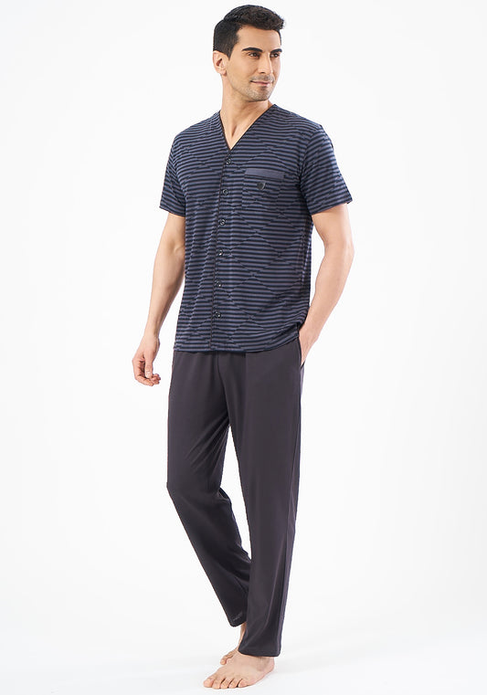 Men Button Short Sleeve Pajama