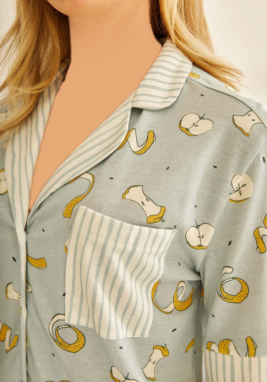 S&L Apple Collar Button Pajama