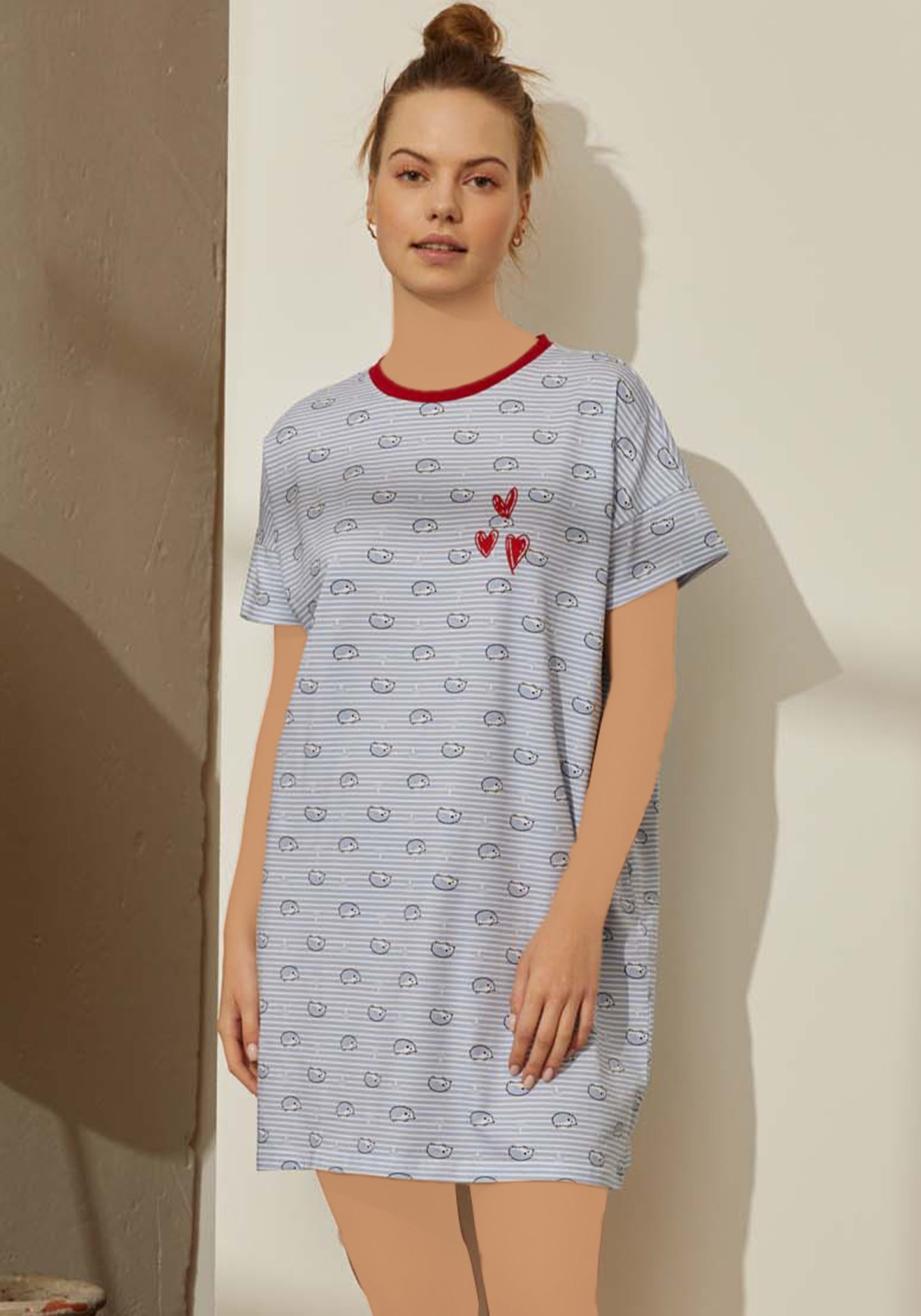 قميص نوم مخطط باللون الأزرق من S&amp;L