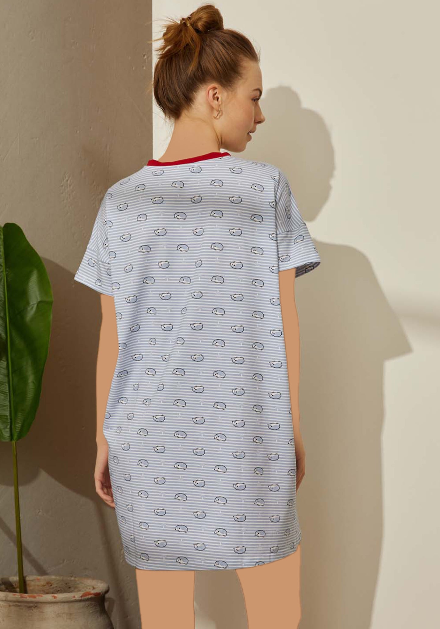 قميص نوم مخطط باللون الأزرق من S&amp;L