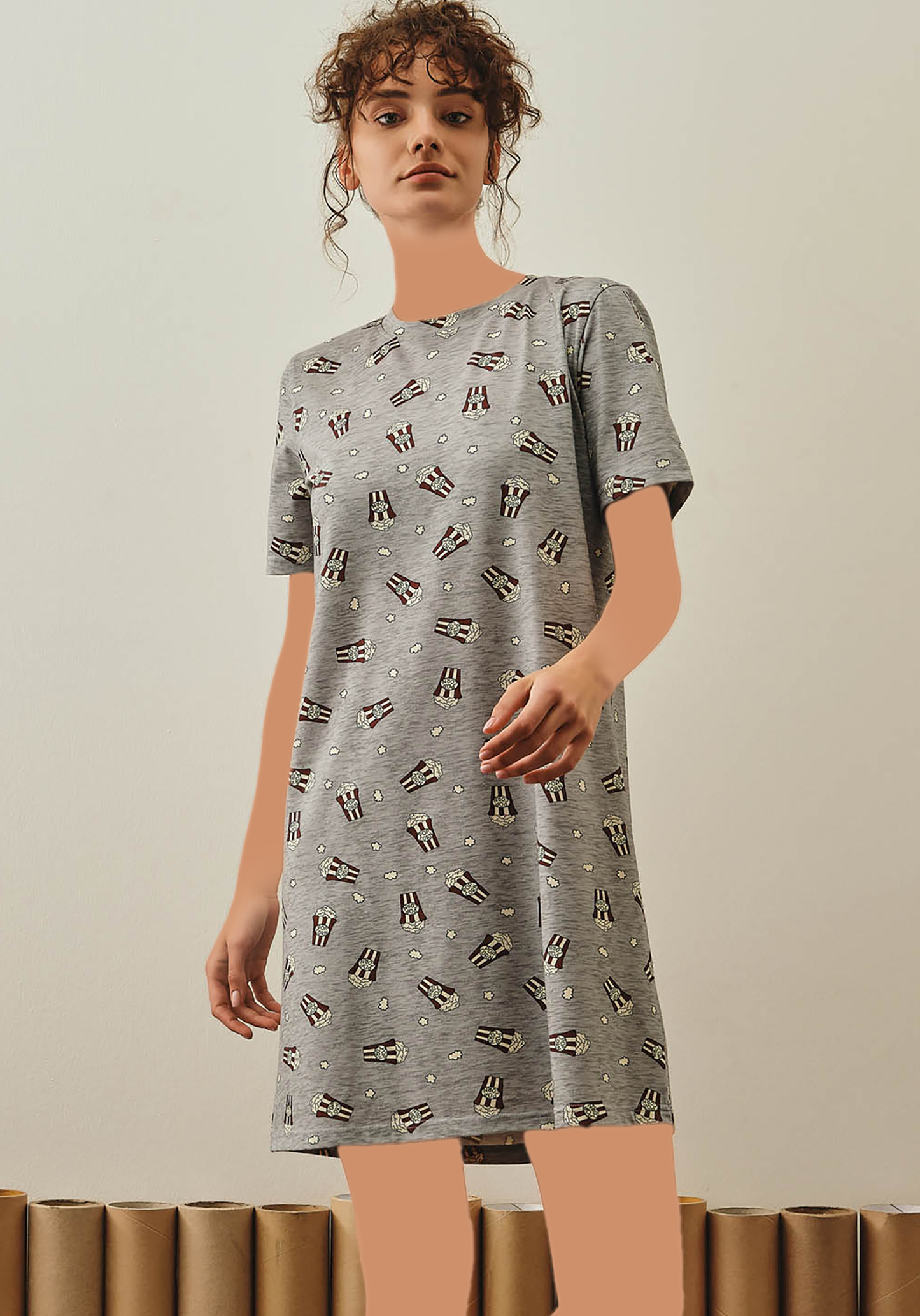 فستان S&amp;L بأكمام قصيرة