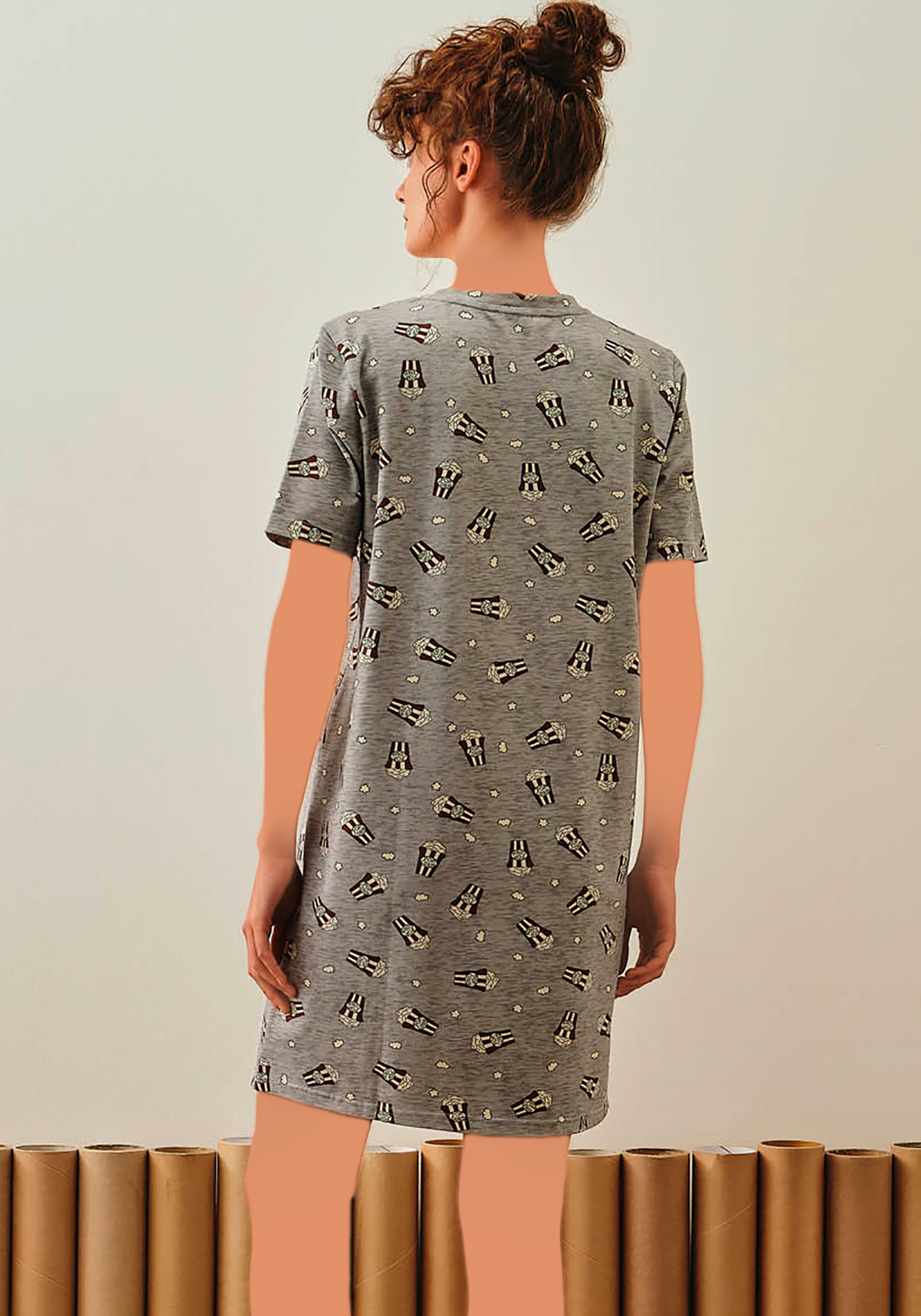 فستان S&amp;L بأكمام قصيرة