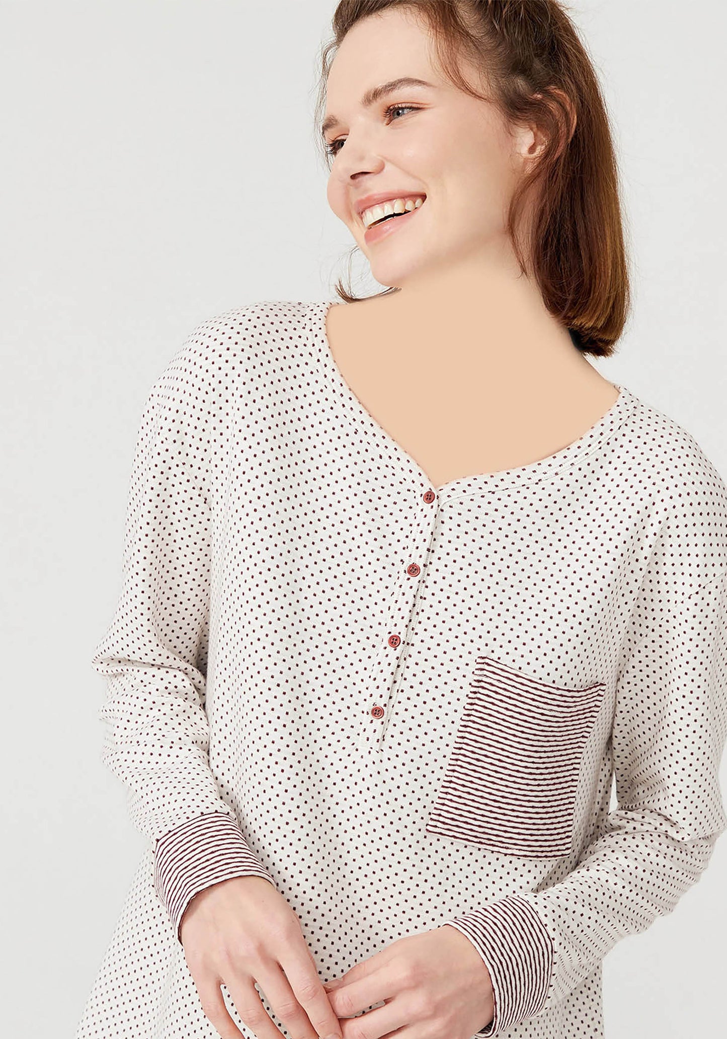 قميص نوم بأكمام طويلة من S&amp;L