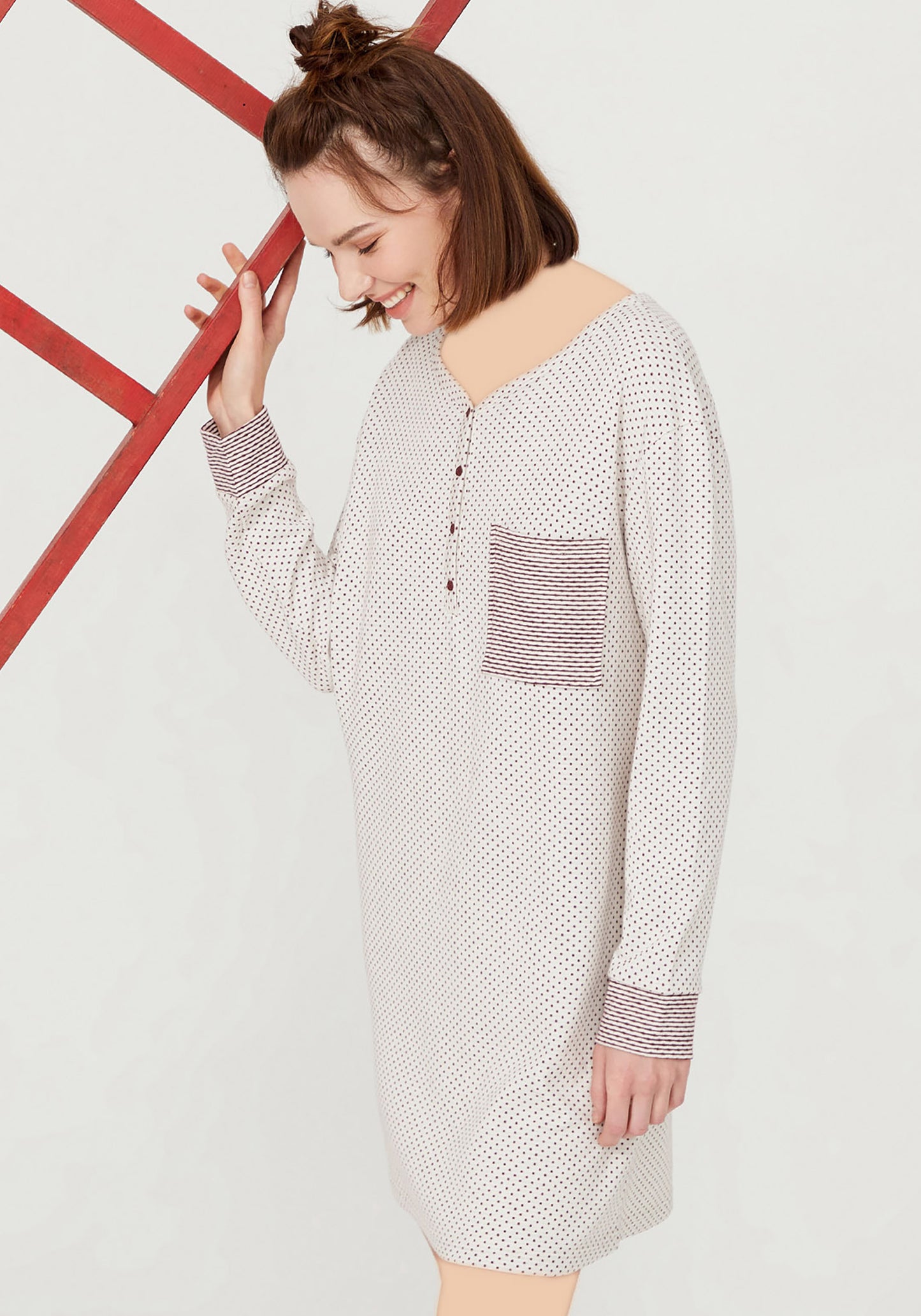 قميص نوم بأكمام طويلة من S&amp;L