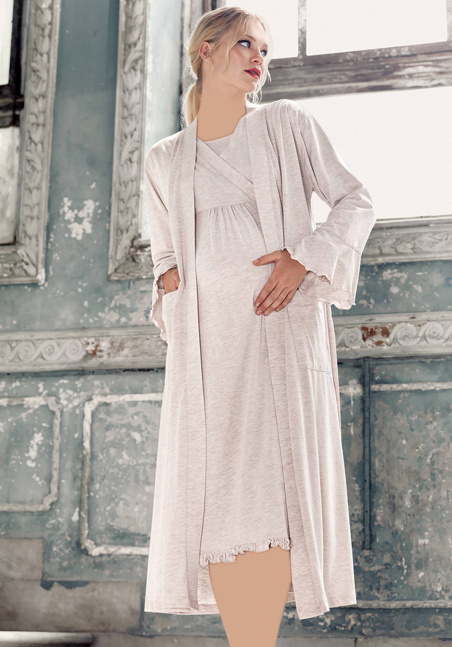 طقم رداء طويل للأمومة