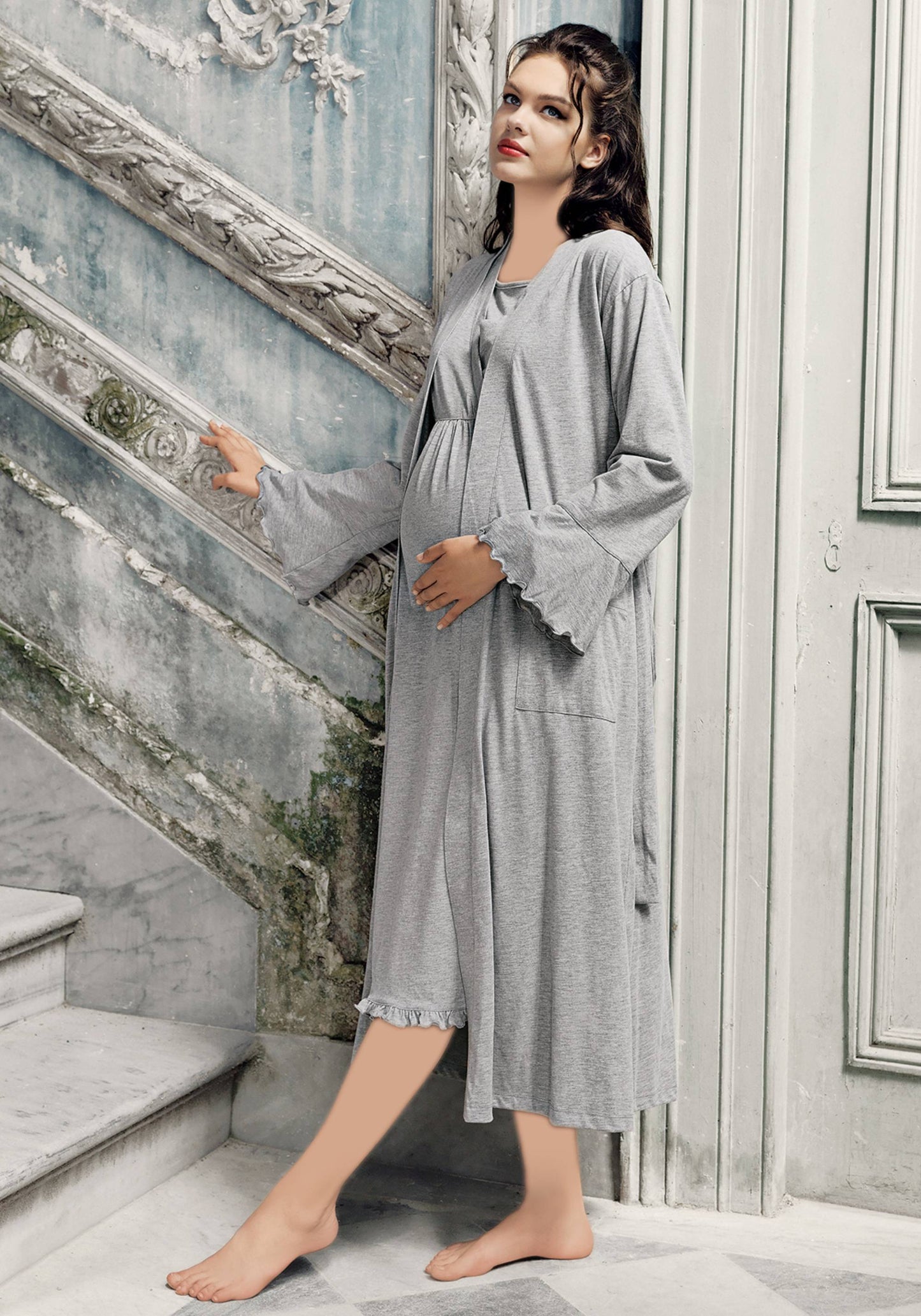 طقم رداء طويل للأمومة