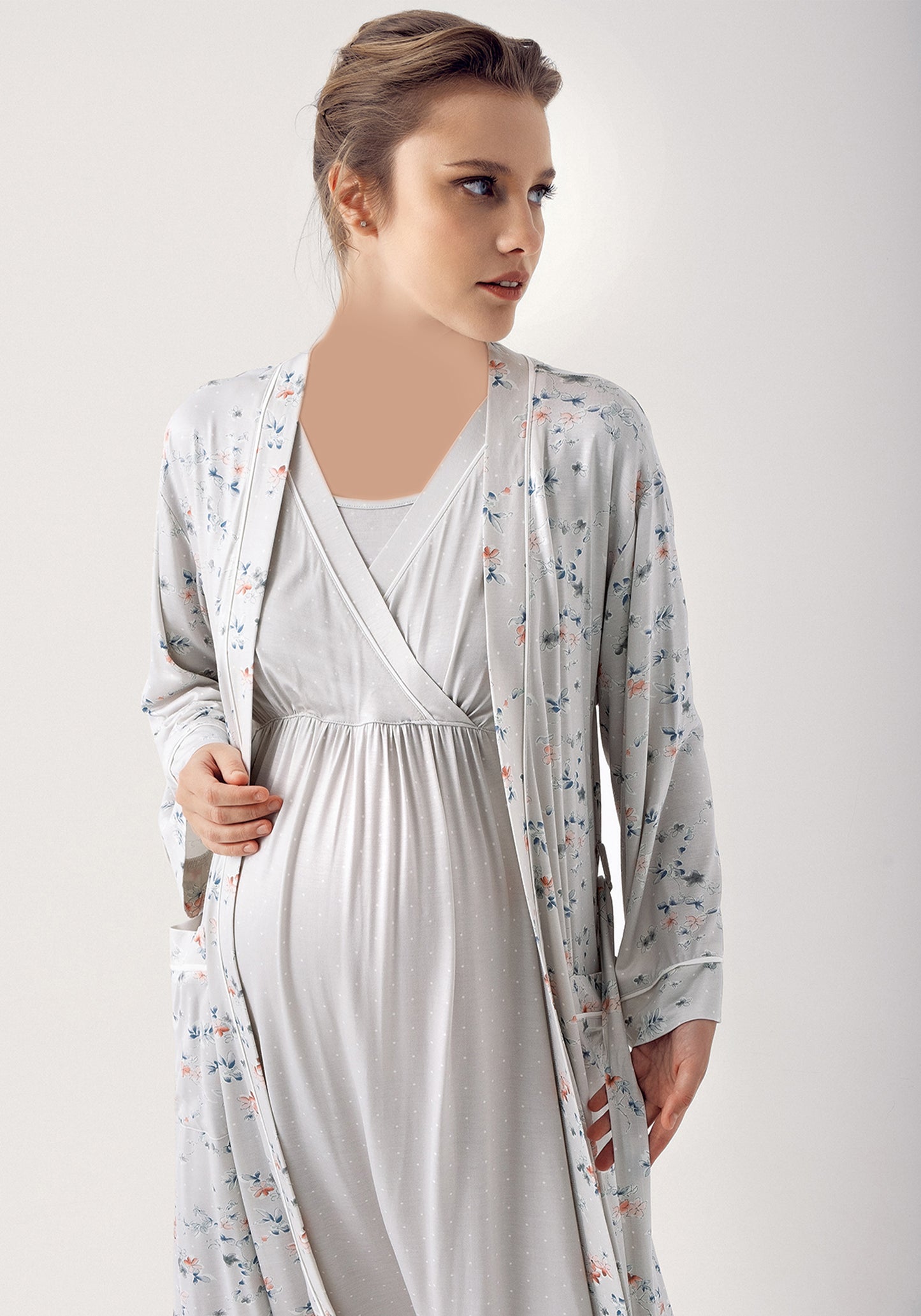 Maternal Long Robe Set