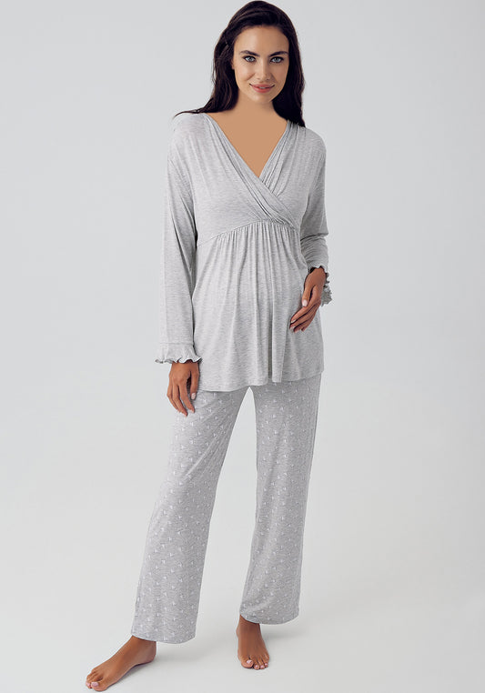 S&L Melange Maternal Pajama Set
