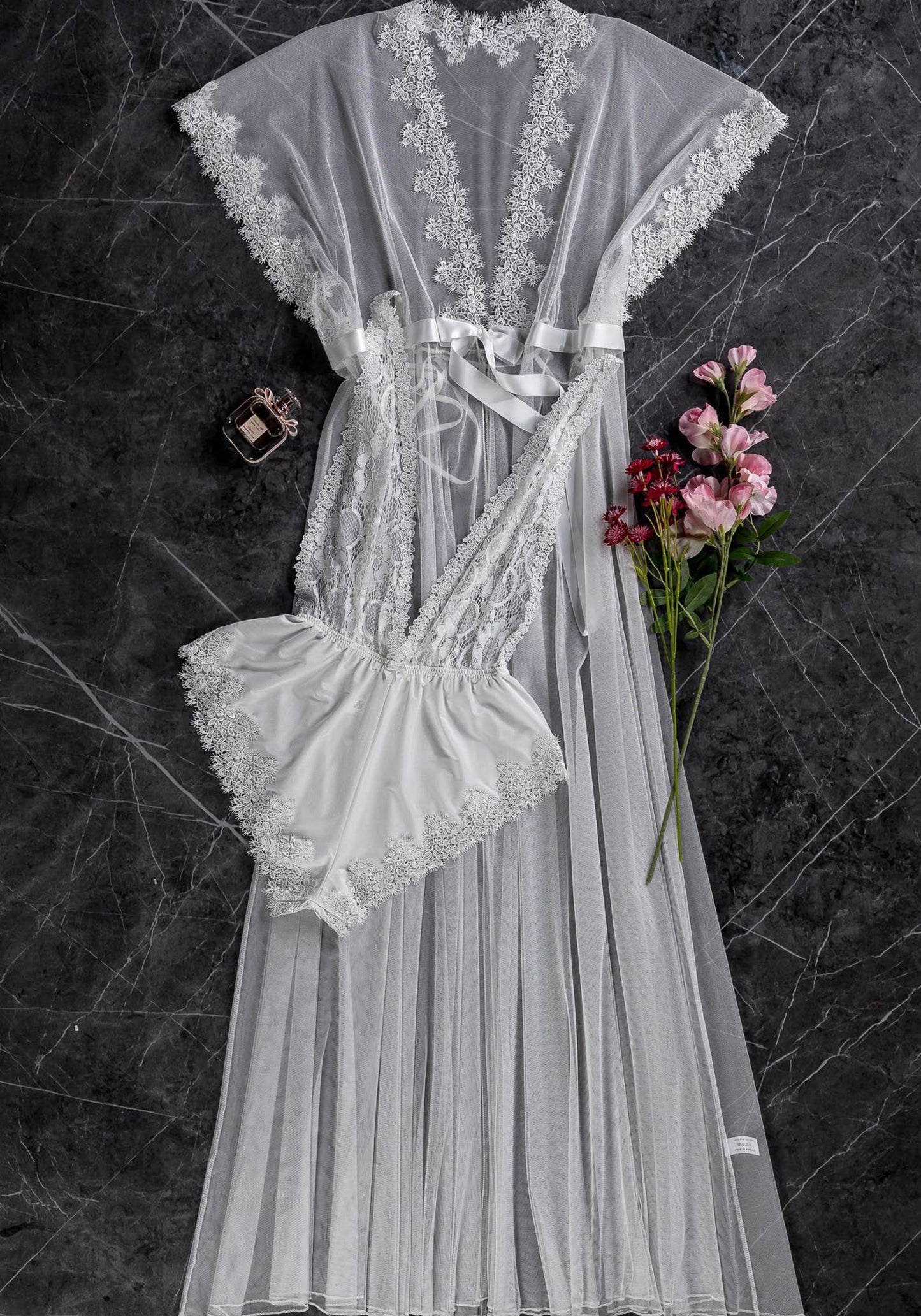 LNGR Bridal Bodysuit Robe Set